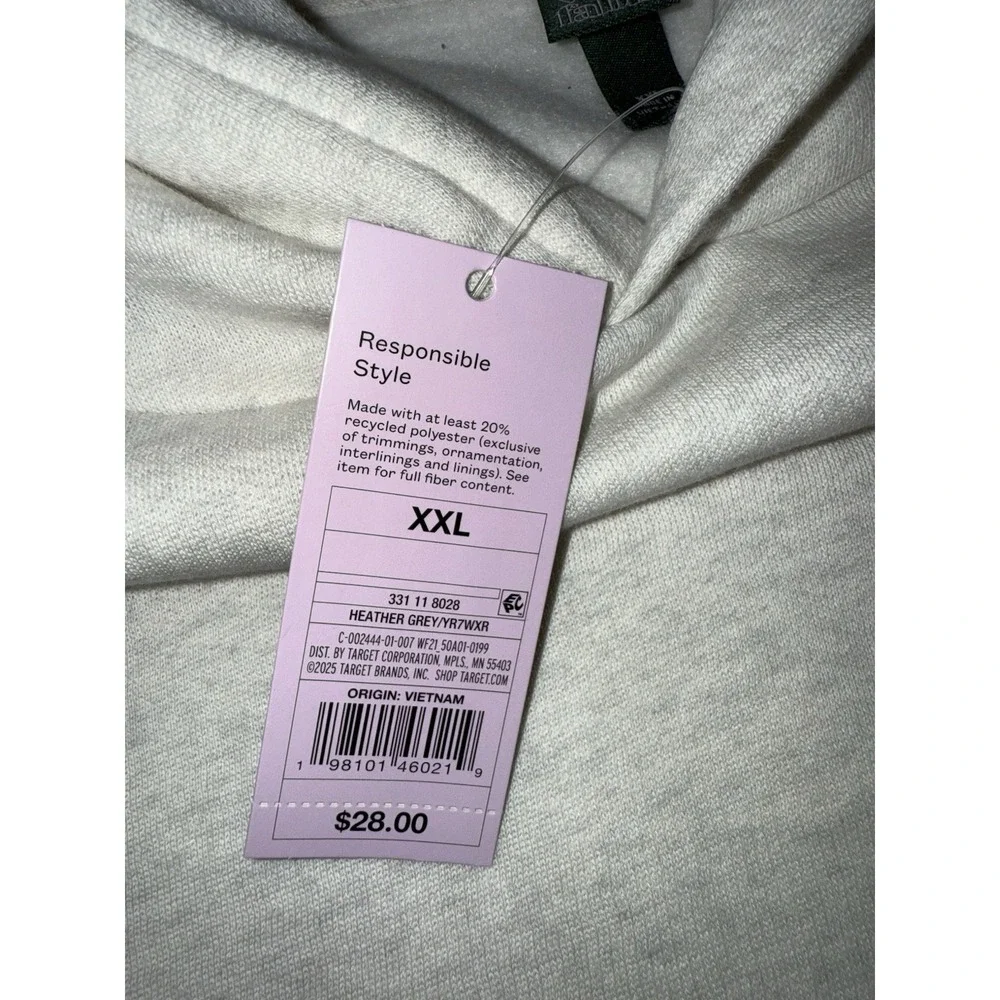 Women's Oversized Hooded Pullover Sweatshirt - Wild Fable Heather Gray XXL - Picture 3 of 12